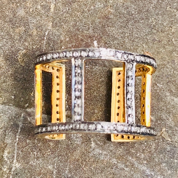 Jewelry - NWOT .75 CTW UNIQUE RAW DIAMOND OPEN BAND RING
